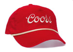Coors Beer Hat Embroidered Corduroy Cap Adjustable Unisex Adult Red