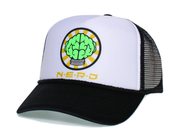 NERD Printed Unisex-Adult One-size Trucker Hat Black/White Glow in the Dark
