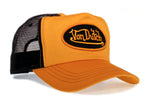 Authentic Vintage Circa 2004 Von Dutch Originals Gold Twill Chris Truckers Cap Hat
