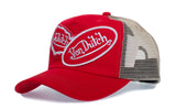 Von Dutch Originals Red/Tan two patch Hat Vintage (2005) Cap Y2K