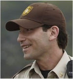 Walking Dead Hat Sheriff's Dept Appliqué Unisex-Adult One-Size Cap Brown