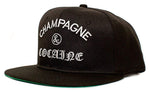 Champagne & Cocaine Embroidered Unisex-Adult Hat One-Size Black/Black