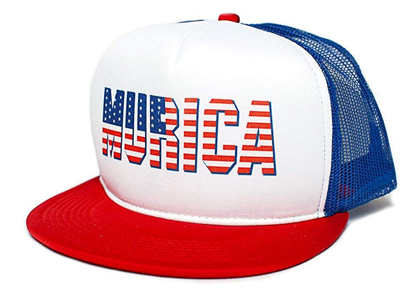 MURICA FOURTH OF JULY USA 4th FLAT BILL Unisex-Adult One Size Trucker Hat