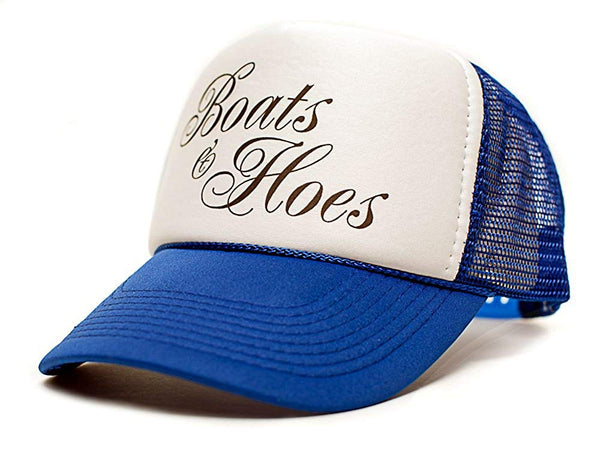 Boats 'N Hoes Movie Cap Hat Unisex Adult Trucker Multi (White/Royal)