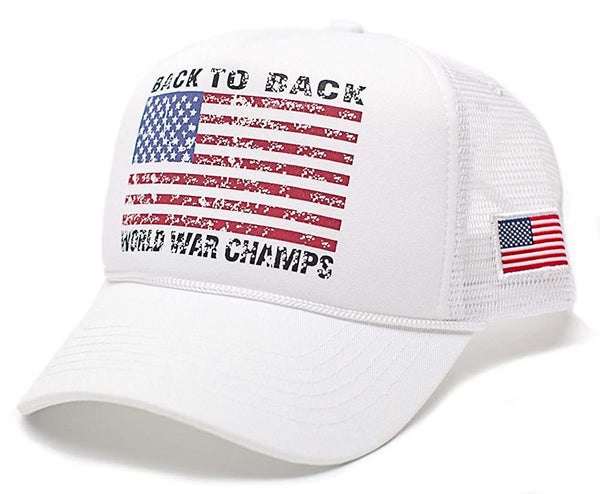Back To Back World War Champs Unisex-Adult Cap One-Size White/White