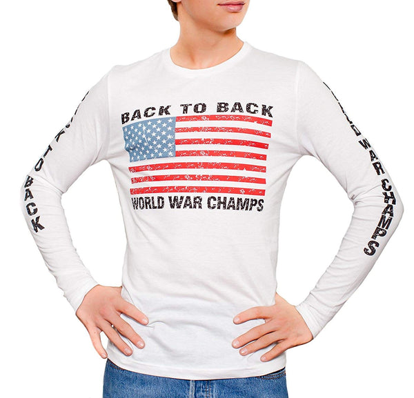 Back To Back World War Champs Long Sleeve Men's White T-Shirt