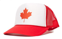 Canadian Canada Maple Leaf Flag Unisex Adult Trucker Cap Hat Red/White