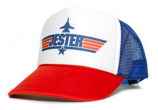 JESTER Top Gun Unisex-Adult Trucker Cap Hat -One-Size Multi (Red/White/Royal)