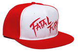 Fatal Fury Embroidered Flat Bill Unisex-Adult Trucker Hat -One-Size Red/White