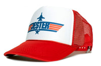 JESTER Top Gun Unisex-Adult Trucker Cap Hat -One-Size Multi (Red/White)