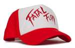 Fatal Fury Embroidered Curved Cloth & Braid Unisex-Adult Hat -One-Size Red/White