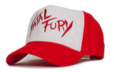 Fatal Fury Embroidered Curved Cloth & Braid Unisex-Adult Hat -One-Size Red/White