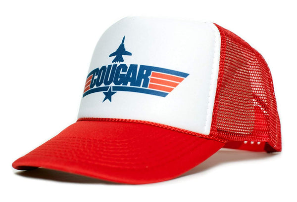 Top Gun Cougar Unisex-Adult Trucker Cap Hat -One-Size Multi (Red/White)