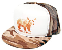 BEE-R Beer Bear Deer Unisex-Adult One-size Trucker Hat Camo/White