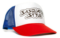 Sasquatch Style Gone Squatchin trucker hat One-Size Unisex Multi Color Selection (Red/White/Royal)