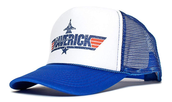 Maverick Distressed Unisex-Adult Trucker Hat -One-Size (Royal/White)