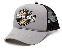 Jesus Christ Son Of God Christian Unisex-Adult Truckers Hat Cap Gray/Black