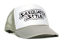 Sasquatch Style Gone Squatchin trucker hat One-Size Unisex Multi Color Selection (Gray/White)