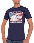 Back To Back World War Champs Eagle USA Men's T-Shirt Navy