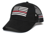 Posse Comitatus Thin RED Line USA Flag Unisex Adult One-Size Cap Hat Black