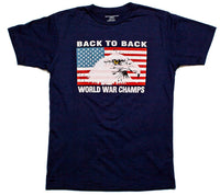Back To Back World War Champs Eagle USA Men's T-Shirt Navy