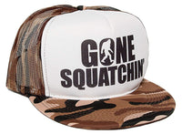 Gone Squatchin' Unisex-Adult One-size Trucker Hat Camo/White