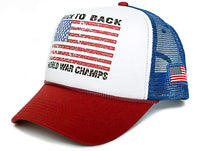 Back To Back World War Champs Unisex-Adult Cap -One-Size Royal/White/Red