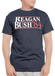 Alstyle Apparel Reagan Bush 84 T-Shirt Conservative Presidential Campaign Shirt Navy