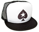 Poker Spade Star Unisex-Adult One-size Trucker Hat Black/White