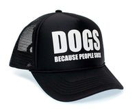 Posse Comitatus Dogs Because People Suck Funny Hat Truckers Unisex One-Size Cap Black