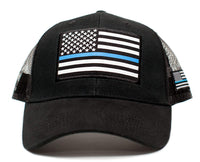 Posse Comitatus Thin Blue Line USA Flag Unisex Adult One-Size Cap Hat Black