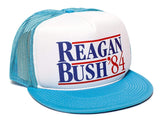 Reagan Bush 84 Campaign Flat Unisex-Adult Trucker Hat -One-Size