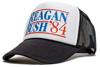 Ronald Reagan George Bush 84 Campaign Hat Cap Curved Black/White