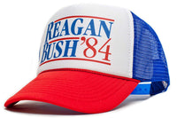 Ronald Reagan George Bush 84 Campaign Hat Cap Curved Royal/Red
