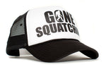 Gone Squatchin’ Big Foot Sasquatch Bobo Black/White Truckers Cap Hat Curved
