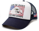 Eagle Back To Back World War Champs Unisex-Adult Cap -One-Size Navy/White