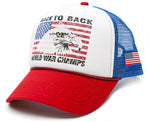 Eagle Back To Back World War Champs Unisex-Adult Cap -One-Size Royal/White/Red