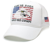 Eagle Back To Back World War Champs Unisex-Adult Cap -One-Size White/White