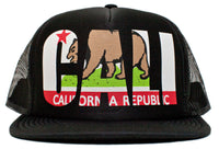 Retro State of California Flag Cali Sunshine Hat Cap Black