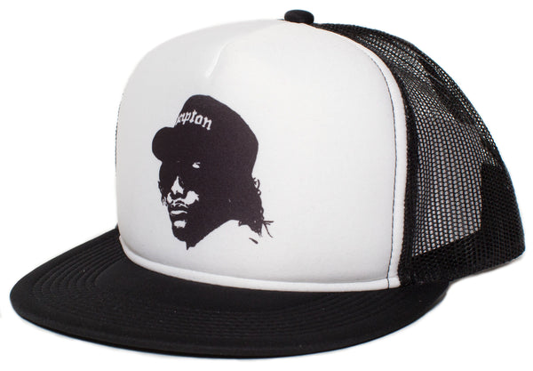 Eazy E NWA Compton Crip Flat Bill Trucker Snapback Hat Cap Black