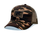 Military Camo Hat Magnum PI Tom Selleck Embroidered Patch Cap Truckers