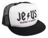 JESUS HIGHWAY TO HEAVEN (ACDC Font) Hat Cap Truckers Snapback Black