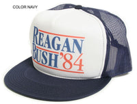 New Flat Bill ‘Ronald Reagan George Bush 84′ Campaign Hat Cap Navy