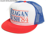New Flat Bill ‘Ronald Reagan George Bush 84′ Campaign Hat Cap Royal White Red