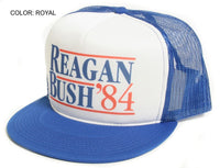 New Flat Bill ‘Ronald Reagan George Bush 84′ Campaign Hat Cap Royal White Red