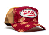 Von Dutch Gold/Red Zen Vintage (2005) Trucker Hat Cap Rare Specialty Fabric